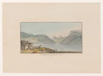 Gezicht op Les Charbonnières bij het Lac de Joux w Charbonieres, niedaleko Lac de Joux (tytuł na obiekcie) Gezichten op Zwitserland (tytuł serii) Zbiór niektórych poglądów zaczerpniętych w Szwajcarii z natury (tytuł serii)