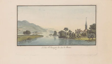 Widok na St. Petersinsel na Bielersee L