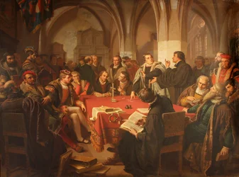 August Noack Dialog religijny na zamku w Marburgu 1869 bez ramki