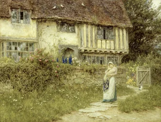 Obok Old Church Gate Farm, Smarden, Kent (akwarela na papierze)