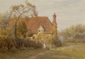 Hedges Farm, East End Farm, Pinner (ołówek i akwarela)