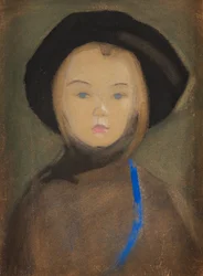 Dziewczyna z niebieską wstążką, 1909.