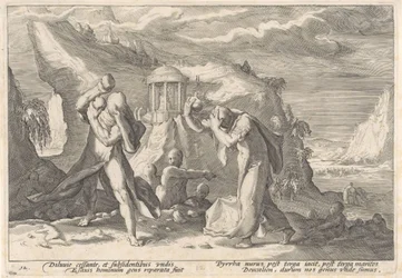 Deucalion i Pyrrha tworzą nową rasę ludzką Metamorfozy Owidiusza (tytuł serii)