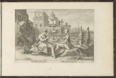 Juno zbliża się do Semele w przebraniu Beroe Metamorfozy Owidiusza (tytuł serii) Odtworzenia P. Ovidiusa Naso (tytuł serii)