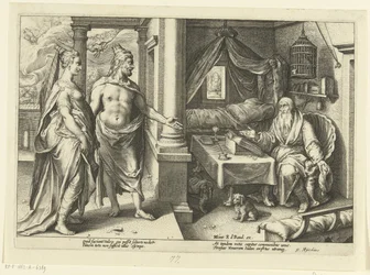 Juno i Jupiter konsultują się z Tiresias Metamorfozy Owidiusza (tytuł serii)