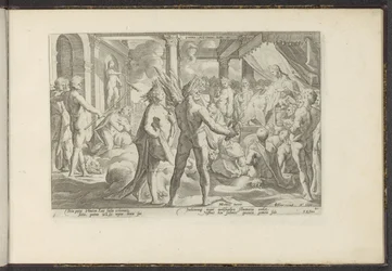 Phaëton w het paleis van Helios Meta Owidiusza. Lib. II (tytuł na obiekcie) Metamorfosen Owidiusza (tytuł serii) Herscheppingen van P. Ovidius Naso (tytuł serii)