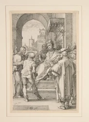 Chrystus przed Piłatem, rycina nr 5 z serii „Męka Pańska”