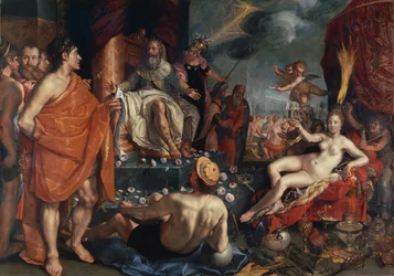 Hermes przedstawiający Pandorę królowi Epimeteuszowi, 1611.