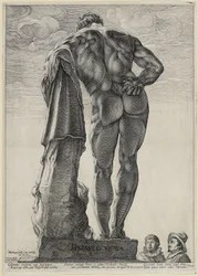 Jacob Matham i Hendrick Goltzius oglądają Herkulesa Farnezyjskiego