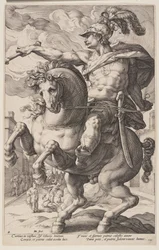 Marcus Curtius na koniu, z filmu "The Roman Heroes
