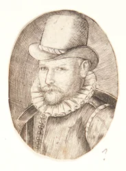 Portret mężczyzny w kapeluszu, zwróconego w lewo