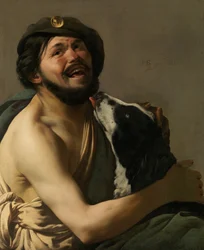 Laughing Bravo ze swoim psem Diogenesem, 1628.