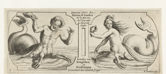 Dwie komory, w każdej tryton Nouveau Livre des Dieux et Deeßes De la Marine Bouckje of Sea Gods and Goddesses (tytuł na obiekcie) Nouveau Livre des Dieux et Deeßes De la Marine Bouckje of Sea Gods and Goddesses (tytuł serii)