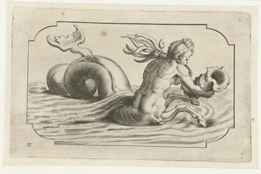 Konik morski z męskim torsem Nouveau Livre des Dieux et Deeßes De la Marine Bouckje of Sea Gods and Goddesses (tytuł serii)