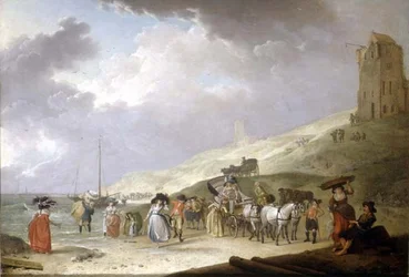 Elegancka firma na plaży w Scheveningen, 1787