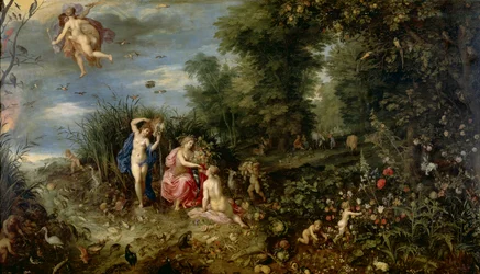 Obfitość i cztery żywioły, ok. 1615 (olej na płycie)