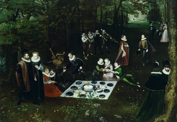 Krajobraz na wiosnę, Lucas van Valkenborch (około 1530-1597), detal