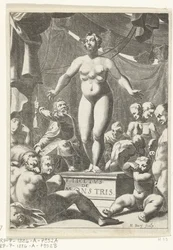Naga kobieta z pięcioma piersiami. Strona tytułowa do Fortunius Licetus, De Monstris, Amsterdam 1665