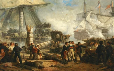 Lord Nelson w bitwie pod Trafalgarem, 1878.