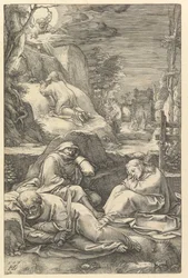 Agonia w ogrodzie, z Męki Chrystusa, 1597.