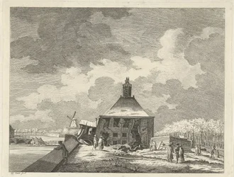 Obwisłe Muiderpoort, widziane z reduty, 1769