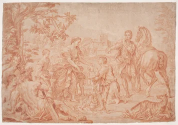 Romulus i Remus (Livy 1, 4). Studium po Carlo Marattis maleri i Sanssouci, Poczdam (udf. 1692 dla Niccolo Maria Pallavicini)