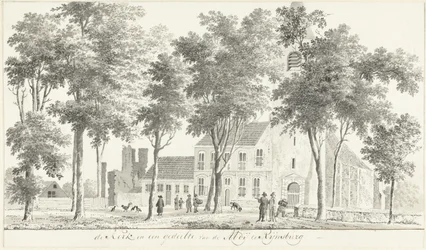 Kościół i część ruin opactwa w Rijnsburgu