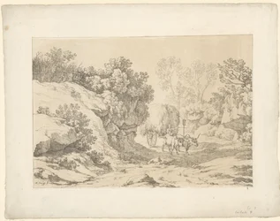Wóz z sianem na drodze Tentamina Lithographica (tytuł serii) Włoskie pejzaże (tytuł serii)