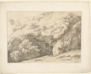 Skały z krzakami Tentamina Lithographica (tytuł serii) Włoskie pejzaże (tytuł serii)