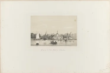Widok Oude Hoofd w Rotterdamie, 1854 Widok Oude Hoofd w Rotterdamie (tytuł na obiekcie) Towarzystwo Promocji Toonkunst, jego Festiwal Muzyczny i miasto Rotterdam. pamięć roku 1854 (tytuł serii na obiekcie)