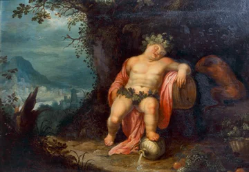 Bachus śpi (olej na płótnie)