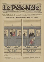 Od niebezpieczeństwa gotowych wyrażeń. Ilustracja do Le Pele-Mele, 1902