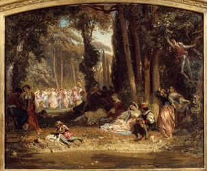 Święto wiosny w Toskanii. Obraz Henri Barona (1816-1885)