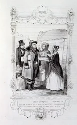 Ilustracja przedstawiająca „deszcz” autorstwa Henri Bouteta 1895 (grafika)