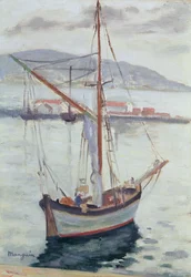 Jachty w Saint Tropez (olej na płótnie)