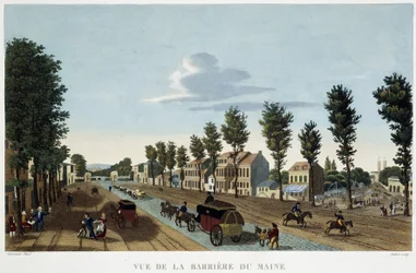 Widok na Barrier du Maine - w „Widoku Paryża, ok. 1810 r.: Les Barriers de Paris” autorstwa Courvoisier