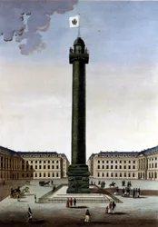 Place Vendôme - w „”Widokach Paryża”” autorstwa Courvoisier