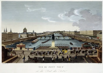 Widok na nowy most - w „”Vues de Paris”” autorstwa Courvoisier