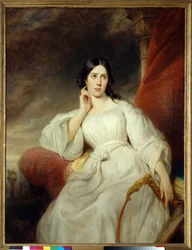 Portret Marii Garcii zwanej śpiewaczką Malibran (1808-1836) w roli Desdemone dla Otella”” Gioachino Rossiniego”” Obraz Henri Decaisne (1799-1852) 1830 wym. 1,38 x 1,05 m. Paryż. Muzeum Karnawału