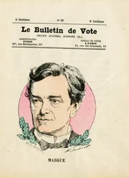 Karta do głosowania 2. seria, Satyryka w kolorach: Margue Leon - ilustracja Henri Demare (1846-1888)