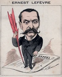 Francois Ernest Lefevre (1833 -1889), prawnik i polityk przewodniczący Rady Miejskiej i deputowany paryski - karykatura Henri Demare w „Les Hommes d