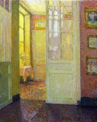 Wnętrze. Światło okna - obraz Henri Le Sidanera (1862-1939)