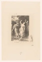 Bachantki tańczą i tworzą muzykę Bachus Wiersze André Chéniera (tytuł serii) Ilustracje pour les Poésies d