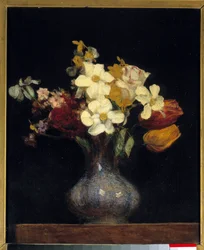Narcyz i tulipany Malarstwo Henri Fantina Latoura (Fantin-Latour