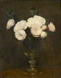 Martwa natura: Róże Malmaison, 1872