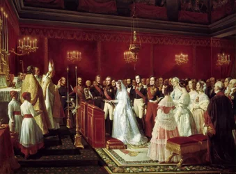 Ślub księżniczki Wiktorii Saxe-Coburg i księcia Ludwika, księcia Nemours w Saint-Cloud, 27 Ap