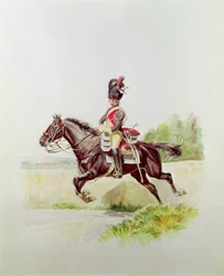 Żołnierz Gwardii Cesarskiej na koniu, 1898