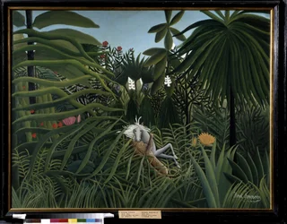 Koń zaatakowany przez jaguara. Obraz Henri Rousseau zwany Douanier Rousseau (1844-1910)