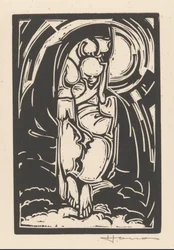 Postać trzymająca brodę