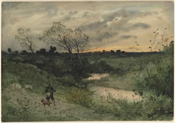Świt — Łowca z psem, 1882.
